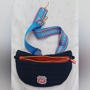 Phillips 66 Navy Quilted Crossbody with Graphic Blue Strap